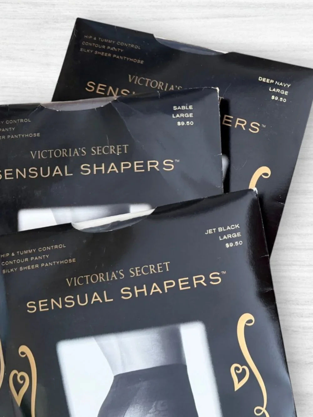Vintage 90s Y2K Victoria’s Secret Sensual Shapers Pantyhose Large Mixed 3 Pair